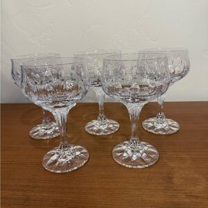 FRANCISCAN ONDINE BLOWN GLASS CHAMPAGNE/SHERBET GOBLET 6.25” SET OF 5